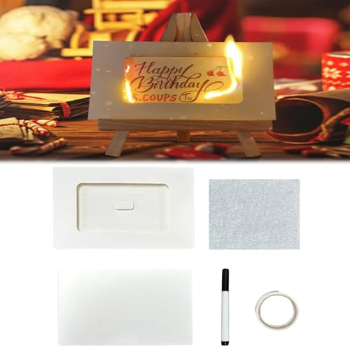 Flame-Revealing Burning Greeting Card 3RD ONE FREE– Unique Christmas Gift with Envelope, Perfect Surprise Gift for Couples to hide Engagement Ring