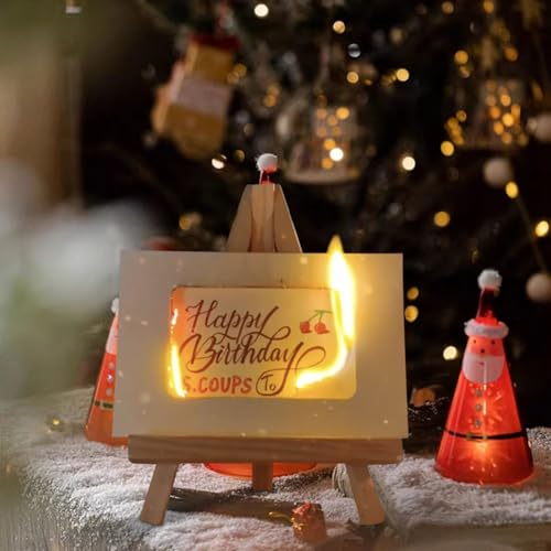 Flame-Revealing Burning Greeting Card 3RD ONE FREE– Unique Christmas Gift with Envelope, Perfect Surprise Gift for Couples to hide Engagement Ring