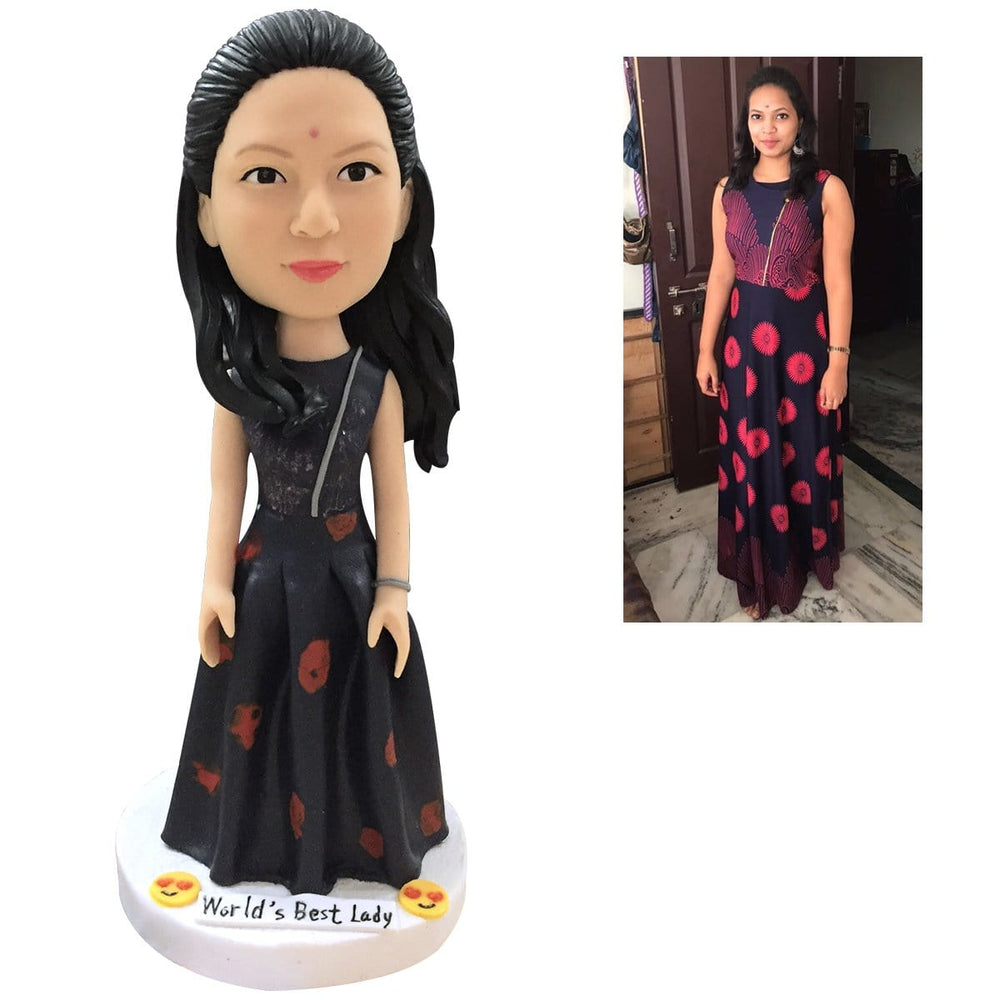 Christmas Gifts for Her Fully Customizable 1 person Custom Bobblehead With Engraved Text