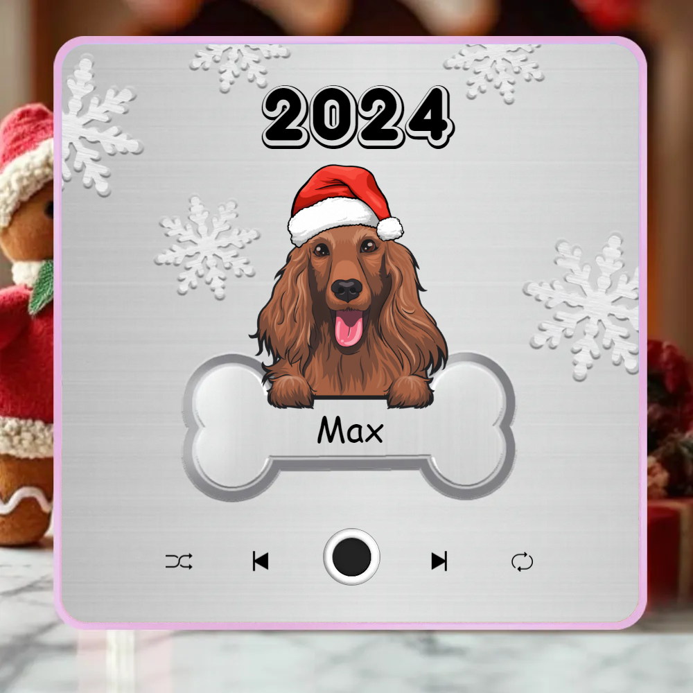 Personalized Music Fridge Magnet Custom Pet Dog Merry Christmas Custom Music Magnets Can Play Songs Christmas Gift Pet Lovers Gifts