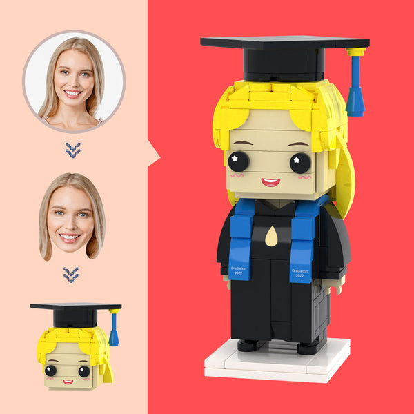 Customizable Head Graduation Figures Baccalaureate Small Particle Block Toy Personalized Brick Art Gifts