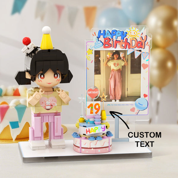 Customizable Full Body Toy for Birthday Girl Interlocking Plastic Blocks & Small Particle Block Gift