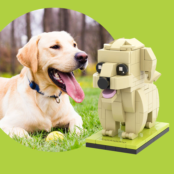 Fully Body Customizable Labrador 1 Dog Photo Custom Brick Figures Personalized Interlocking Plastic Toy Brick Me Figures Customized Labrador Only