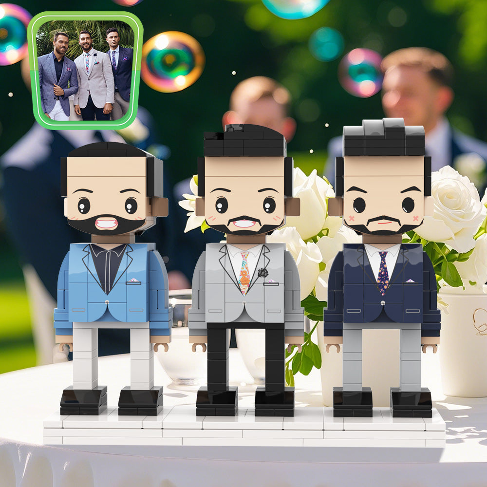 Fully Customized 3-Person Brick Figures - Unique Wedding Souvenir and Anniversary Gift