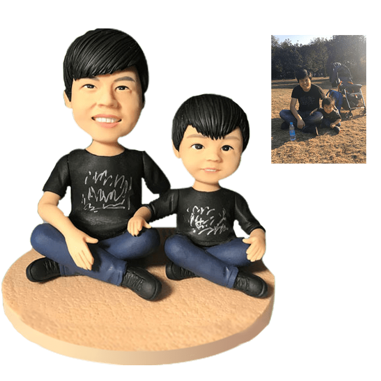 Fully Customizable 2 person Custom Bobblehead With Engraved Text Birthday Gifts