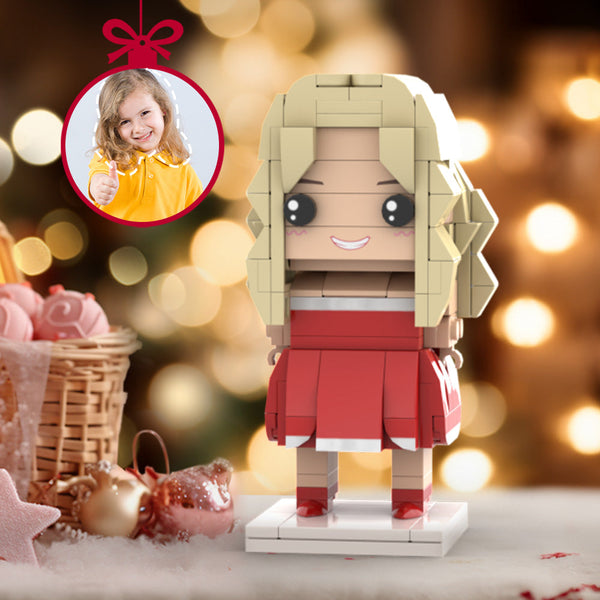 Christmas Gifts Custom Head Brick Figures Personalized Brick Figures with Christmas Dress Small Particle Block Toy