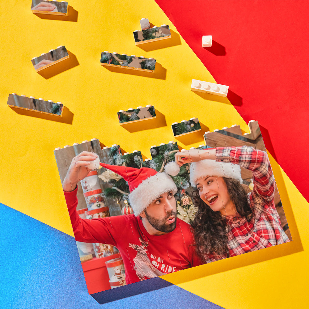 Gifts for Him Personalised Horizontal Building Brick Photo Block Frame