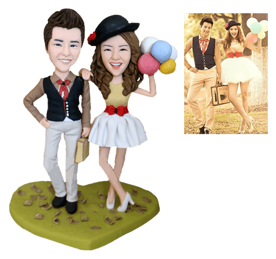 Fully Customizable 2 person Custom Bobblehead With Engraved Text Birthday Gifts