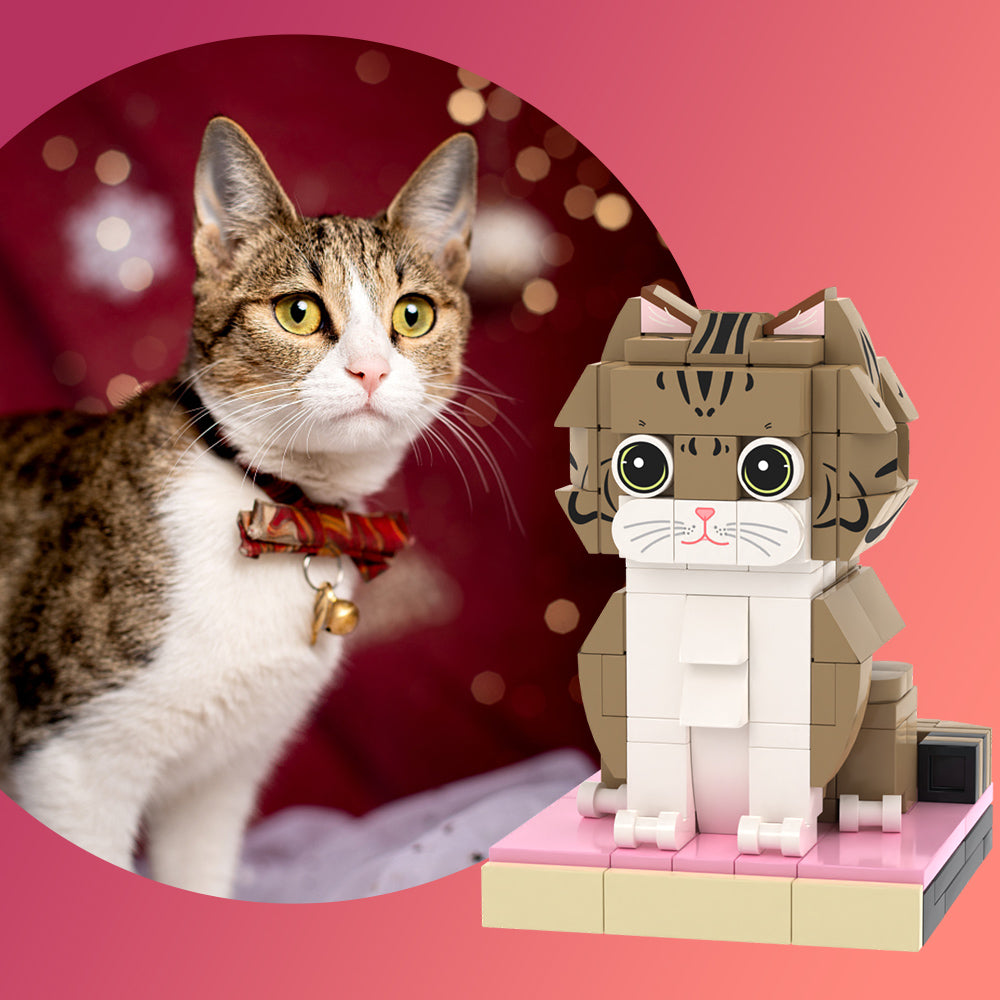 Fully Customizable Cat Brick Figure Personalized 1 Cat Photo Custom Cat Only