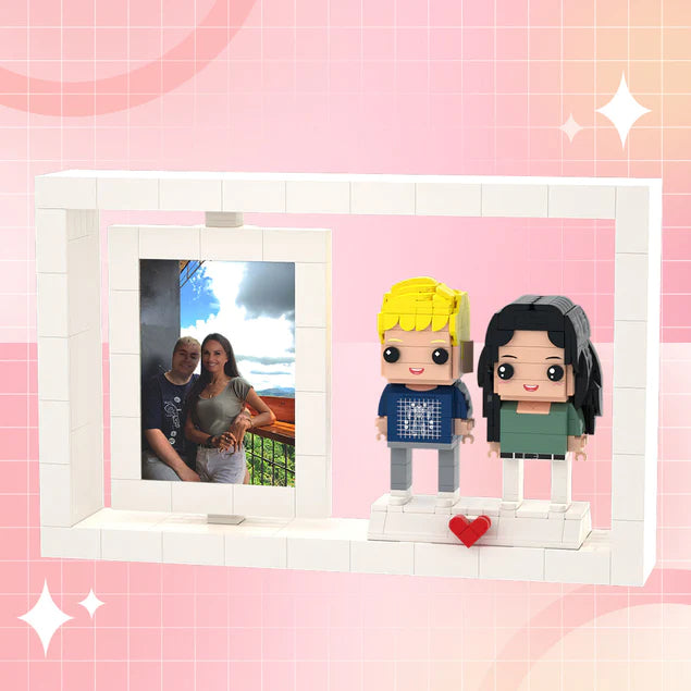 Full Body Customizable 2 People Photo Frame Personalized Interlocking Plastic Toy Custom Brick Figures Small Particle Block Brick Me Figures