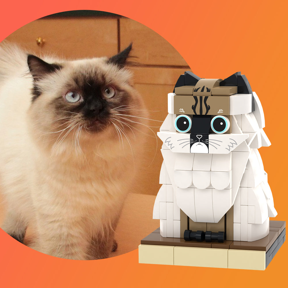 Fully Customizable Cat Brick Figure Personalized 1 Cat Photo Custom Cat Only