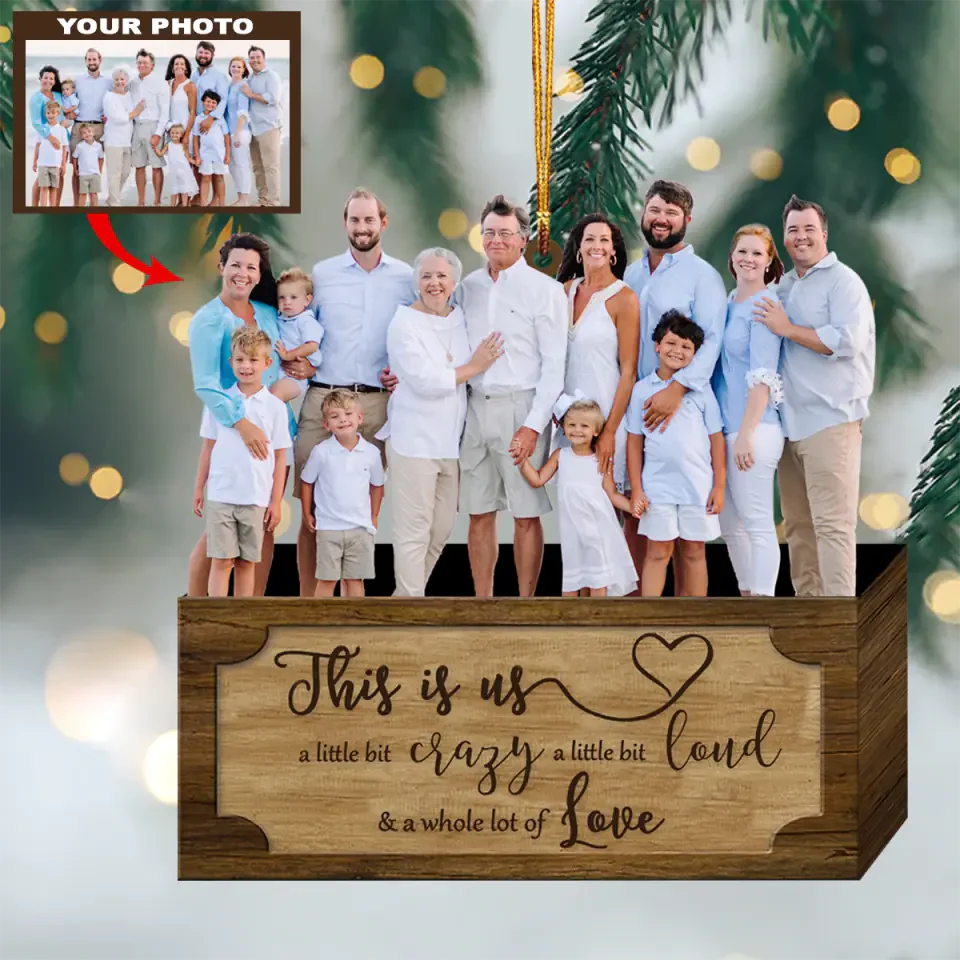 Customized Photo Ornament Family Forever V4 - Personalized Photo Ornament - Christmas Gift For Family Members