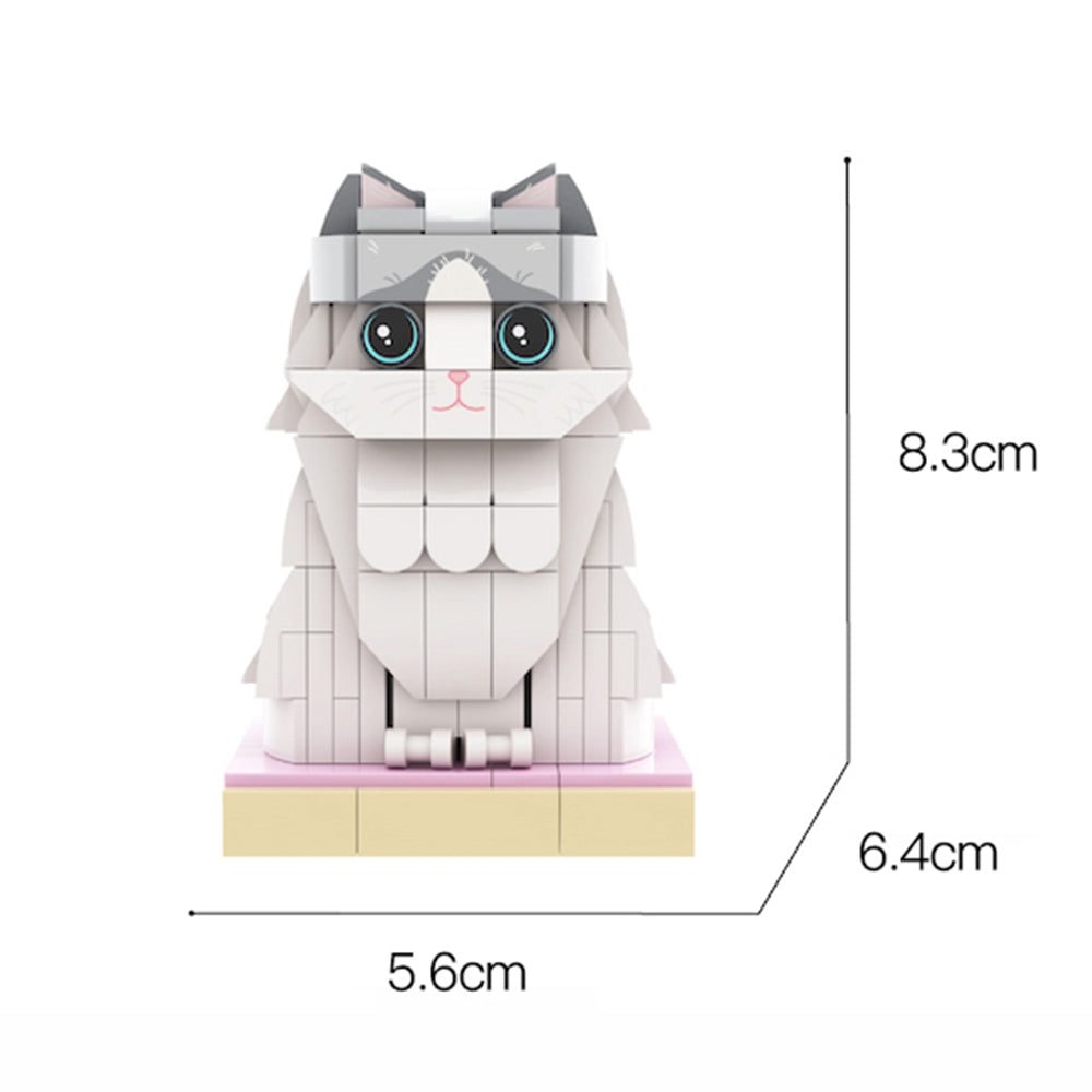 Christmas Cat With Scarf Fully Body Customizable 1 Cat Christmas Accessories Limited Edition Personalized X-Mas Cat Photo CustomBrick Figures Small Particle Block Customized Cat Only