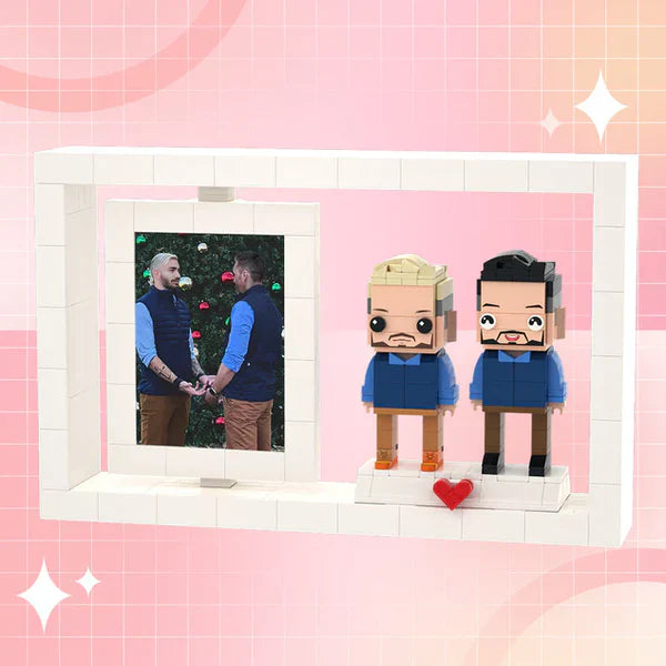 Full Body Customizable 2 People Photo Frame Personalized Interlocking Plastic Toy Best Friends Custom Brick Figures Small Particle Block Brick Me Figures