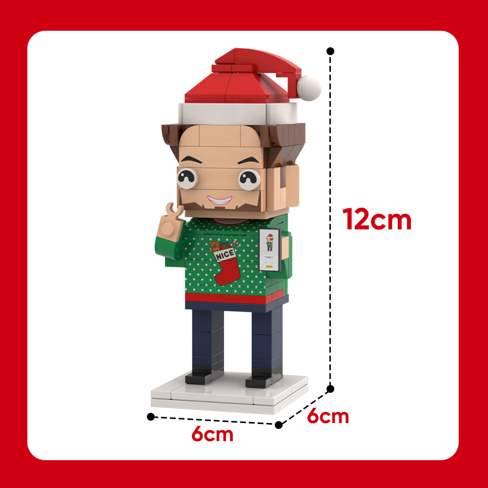 Full Body Christmas Brick Figures For Girls 1 Person Themed Brick Figures with Photo Frame Small Particle Block Toy