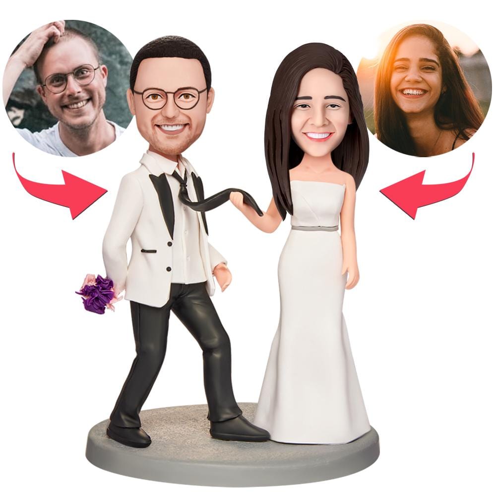 Custom Wedding Bobbleheads with Engraved Text Personalized Wedding Gifts