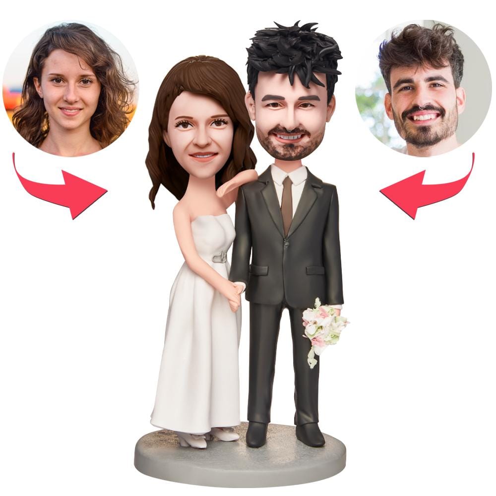 Custom Wedding Bobbleheads with Engraved Text Personalized Bobble Head Wedding Gifts