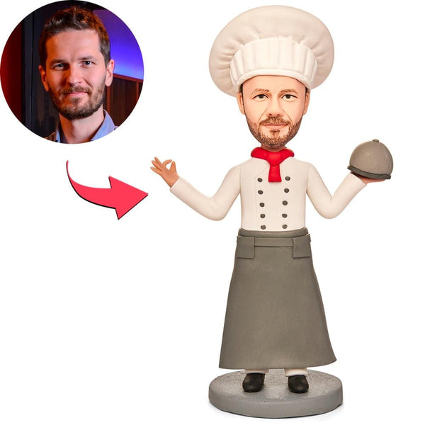 Personalized Male Chef Bobble Head With Engraved Text Gifts for Chef Personalized Best Friend Gifts Birthday Gifts Graduation Gifts