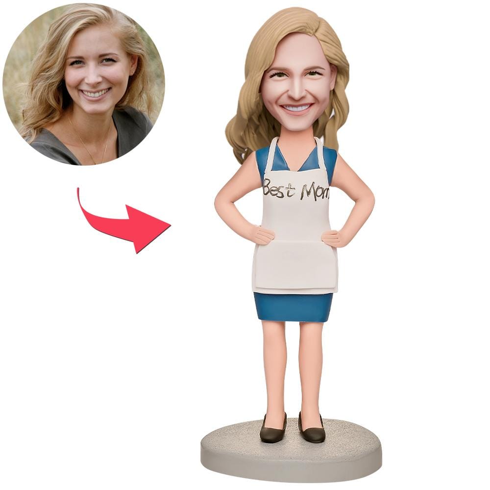 Mother's Day Custom Bobblehead with Engraved Text Mom in Apron Gifts for Mother