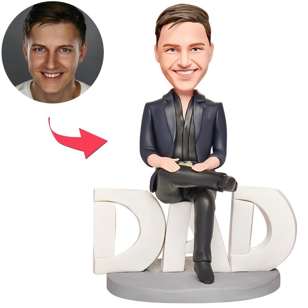 Father's Day Bobblehead Custom Bobblehead with Engraved Text Father's Day Gifts - Domineering Dad