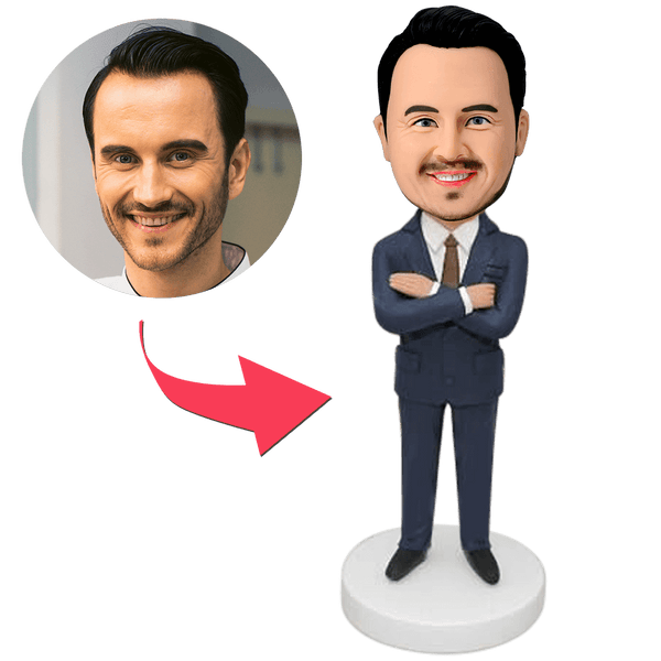 Businessman Custom Bobblehead With Engraved Text