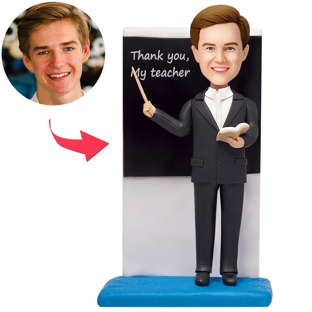 Custom Teacher Bobblehead Male Teacher Standing On The Podium Teacher Appreation Gifts