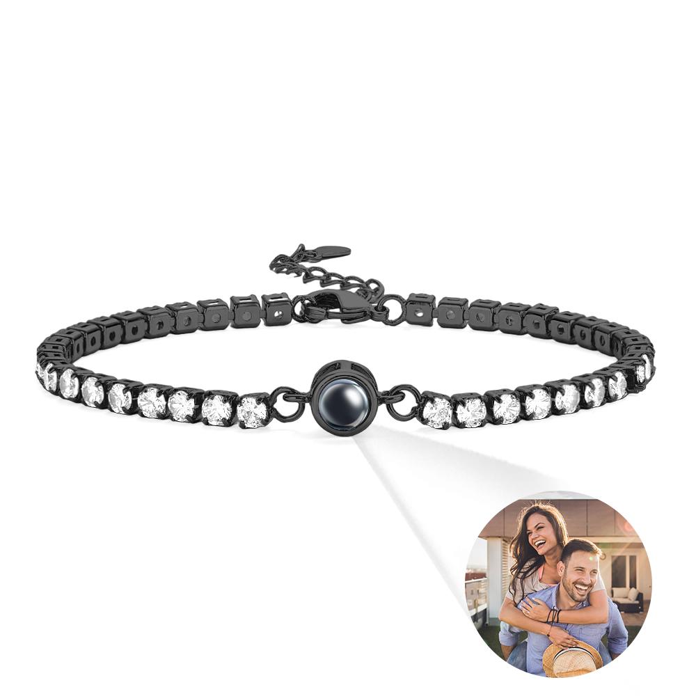 Custom Photo Projection Bracelet Tennis Bracelet Fashionable All Diamonds Bracelet Gifts For Her