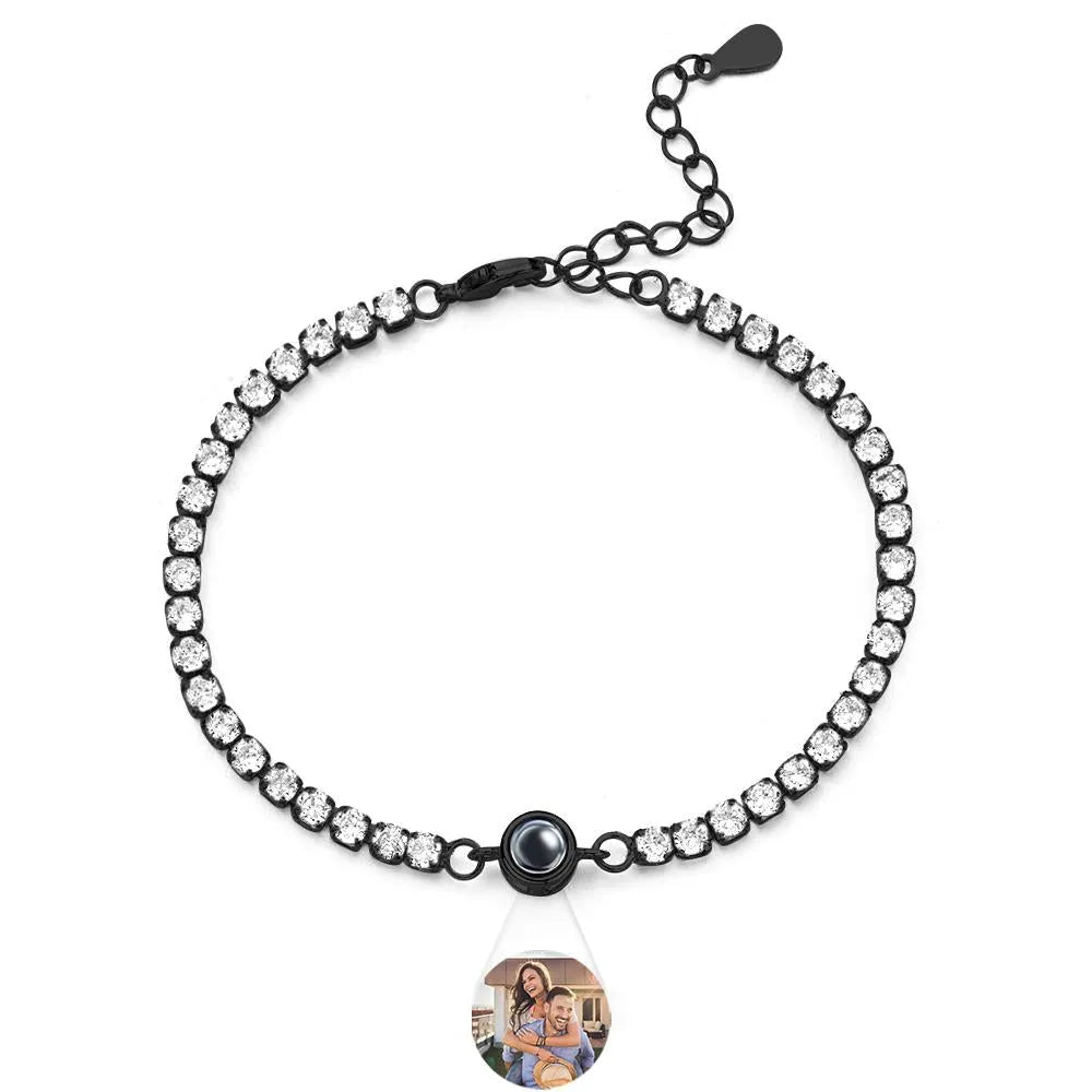 Custom Photo Projection Bracelet Tennis Bracelet Fashionable All Diamonds Bracelet Gifts For Her