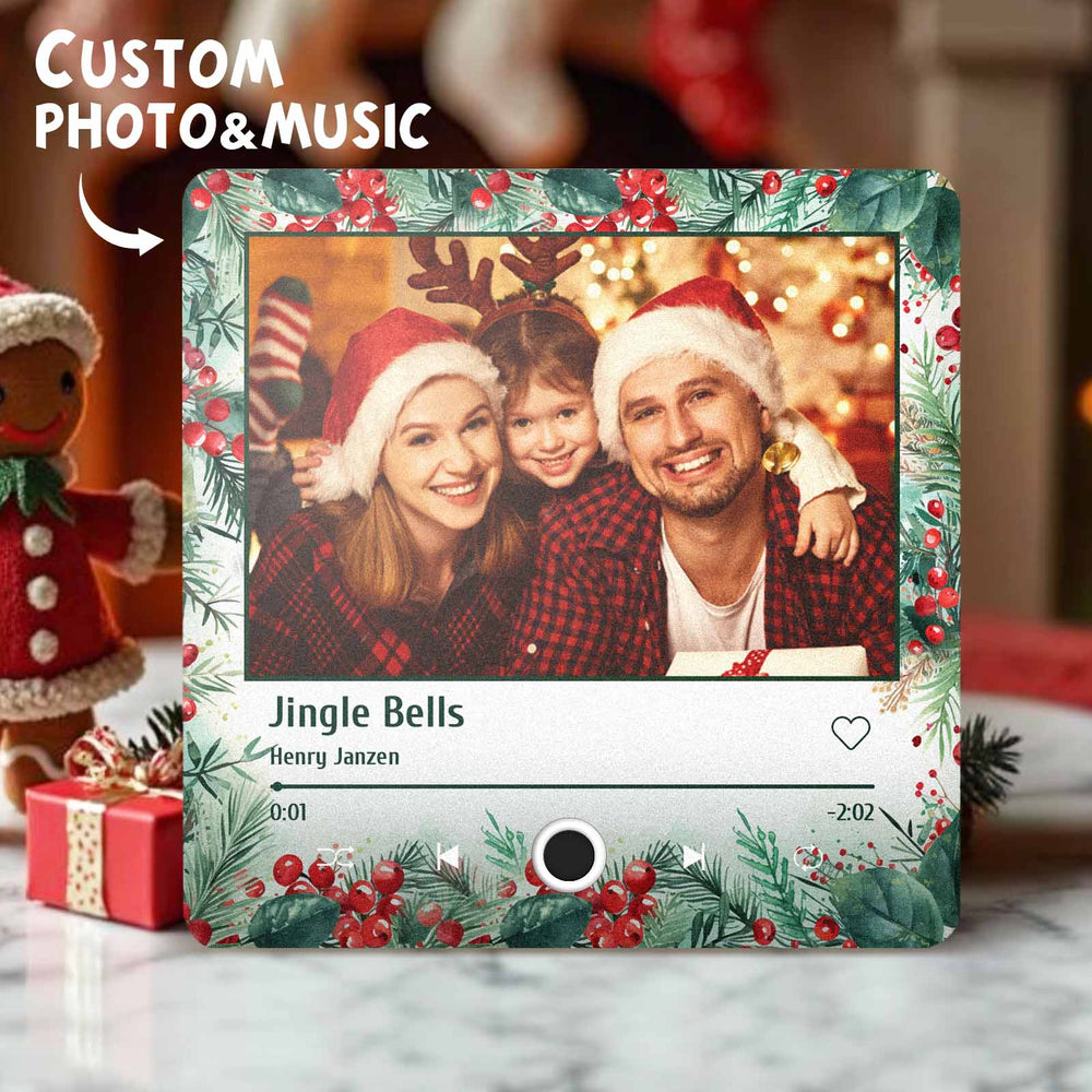 Christmas Music Fridge Magnet Personalized Family Photo Music Magnets Can Play Songs Christmas Gifts