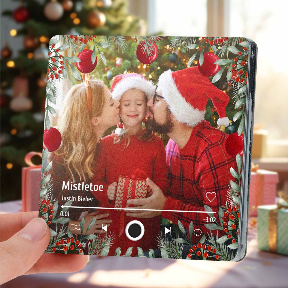 Personalized Family Photo Music Fridge Magnet Christmas Gifts for Family Custom Music Magnets Can Play Songs