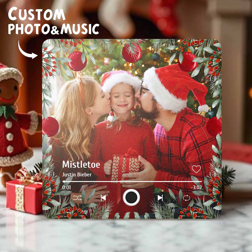 Personalized Family Photo Music Fridge Magnet Christmas Gifts for Family Custom Music Magnets Can Play Songs