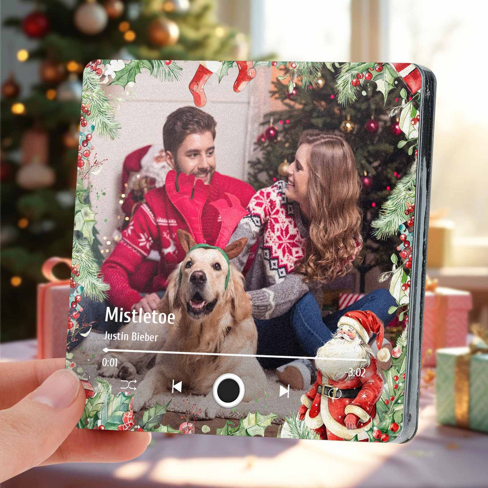 Christmas Music Fridge Magnet Personalized Family Photo Music Magnets Can Play Songs Christmas Gifts