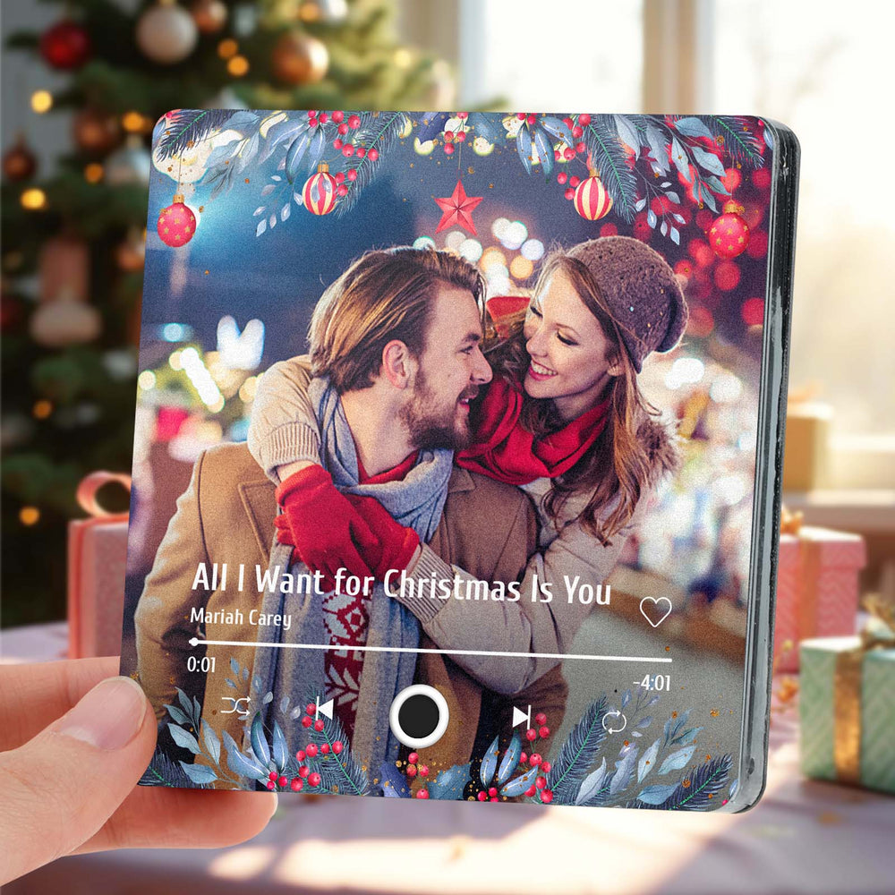 Custom Family Photo Music Fridge Magnet Christmas Gifts for Family Personalized Music Magnets Can Play Songs