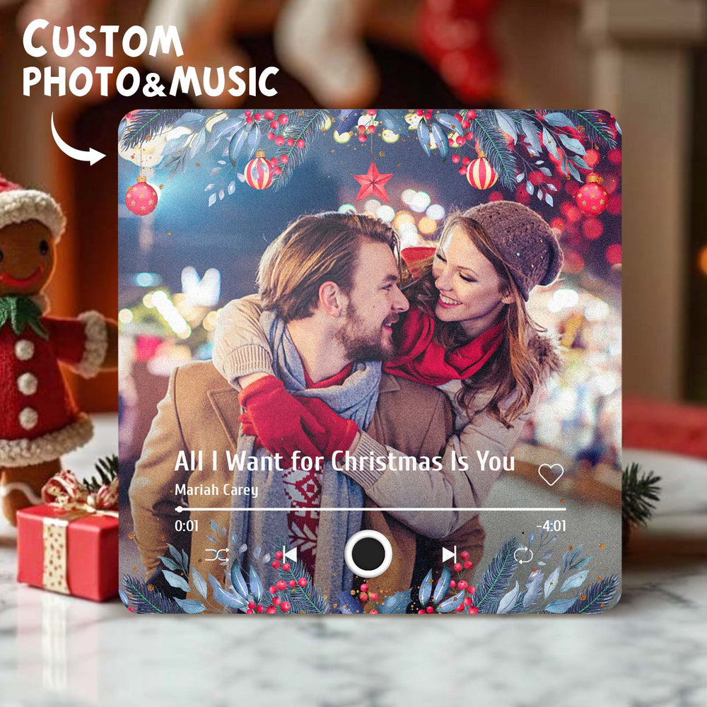 Christmas Music Fridge Magnet Personalized Family Photo Music Magnets Can Play Songs Christmas Gifts