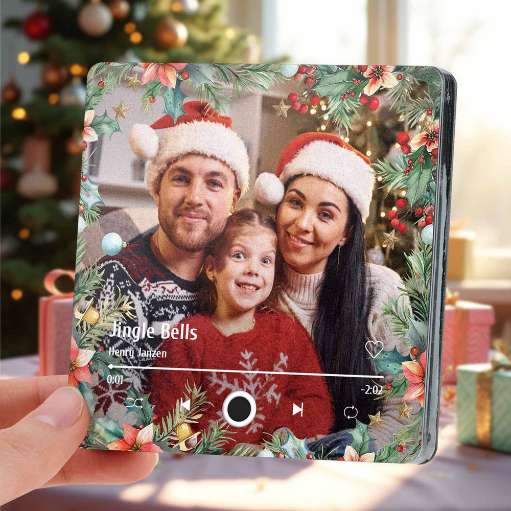 Christmas Music Fridge Magnet Personalized Family Photo Music Magnets Can Play Songs Christmas Gifts