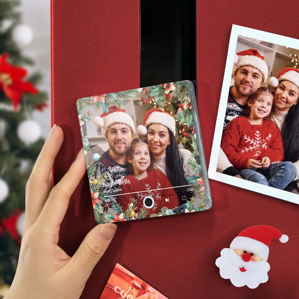 Music Fridge Magnet Personalized Christmas Family Photo Music Magnets Can Play Songs Christmas Gifts