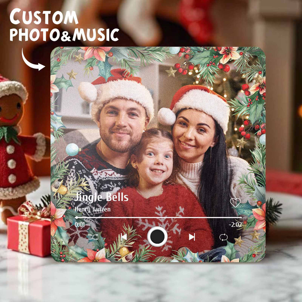 Music Fridge Magnet Personalized Christmas Family Photo Music Magnets Can Play Songs Christmas Gifts