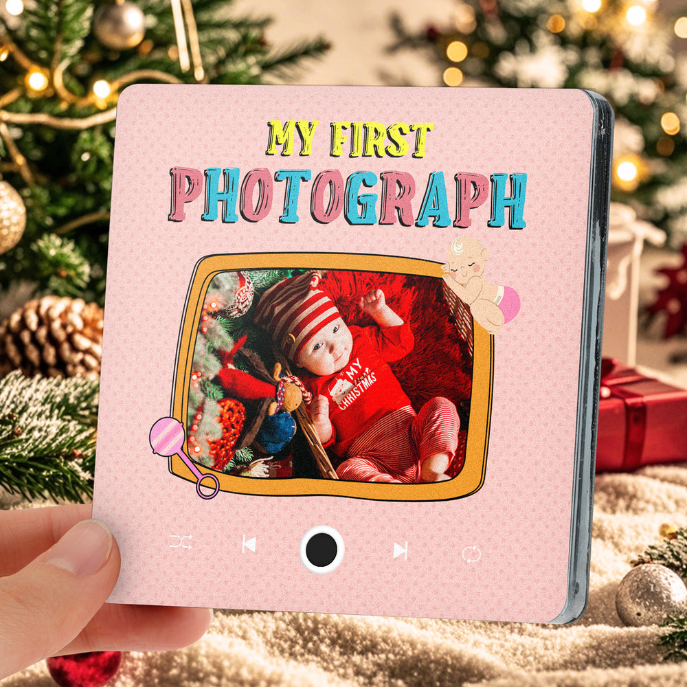 Personalized Music Fridge Magnet Baby's First Photograph Christmas Gifts for Family Custom Music Magnets Can Play Songs