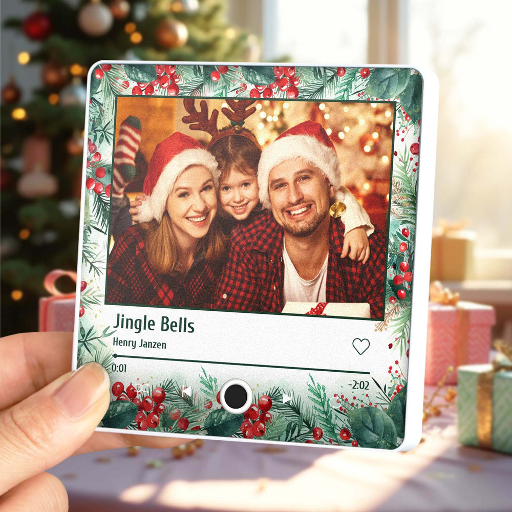 Personalized Family Photo Music Fridge Magnet Christmas Gifts for Family Custom Music Magnets Can Play Songs