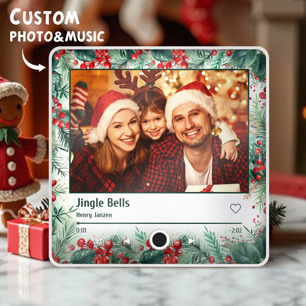 Personalized Christmas Family Photo Music Fridge Magnet Custom Music Magnets Can Play Songs Christmas Gifts for Family