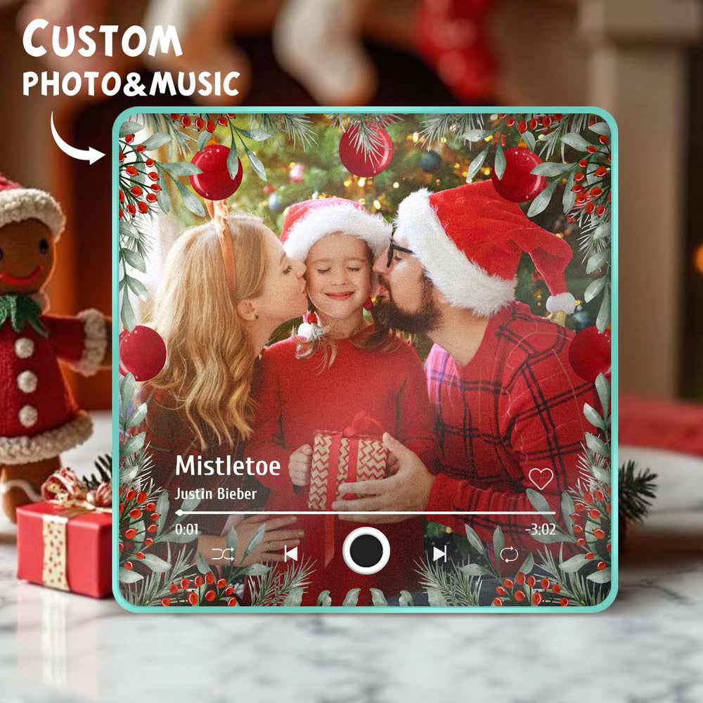 Personalized Family Photo Music Fridge Magnet Christmas Gifts for Family Custom Music Magnets Can Play Songs