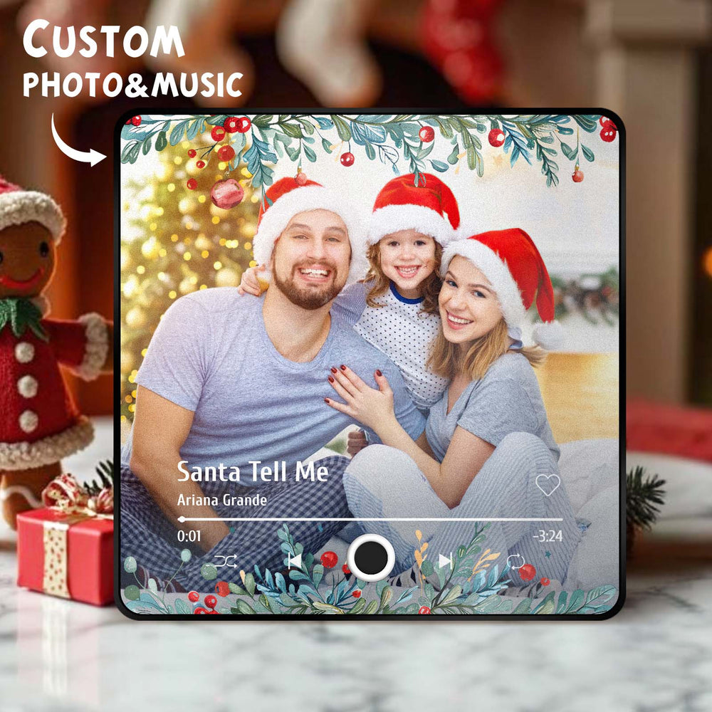 Custom Family Photo Music Fridge Magnet Christmas Gifts for Family Personalized Music Magnets Can Play Songs