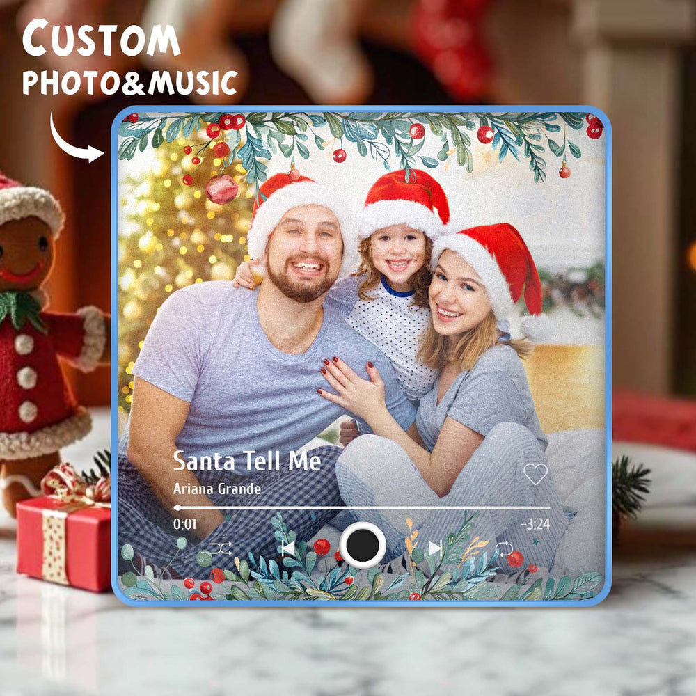 Personalized Christmas Family Photo Music Fridge Magnet Custom Music Magnets Can Play Songs Christmas Gifts for Family