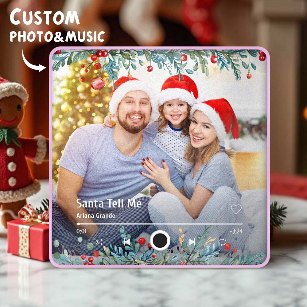 Personalized Christmas Family Photo Music Fridge Magnet Custom Music Magnets Can Play Songs Christmas Gifts for Family