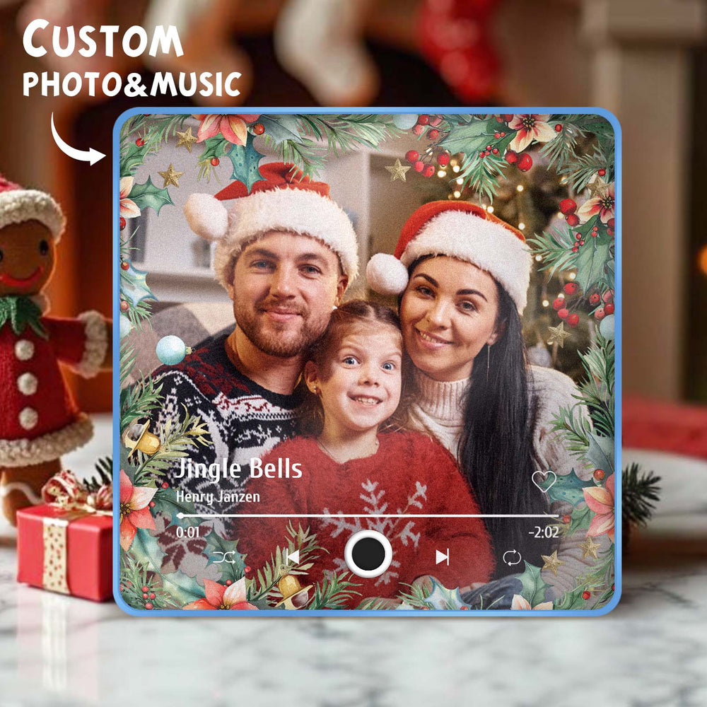 Custom Photo Music Fridge Magnet Christmas Gifts for Lovers Personalized Music Magnets Can Play Songs