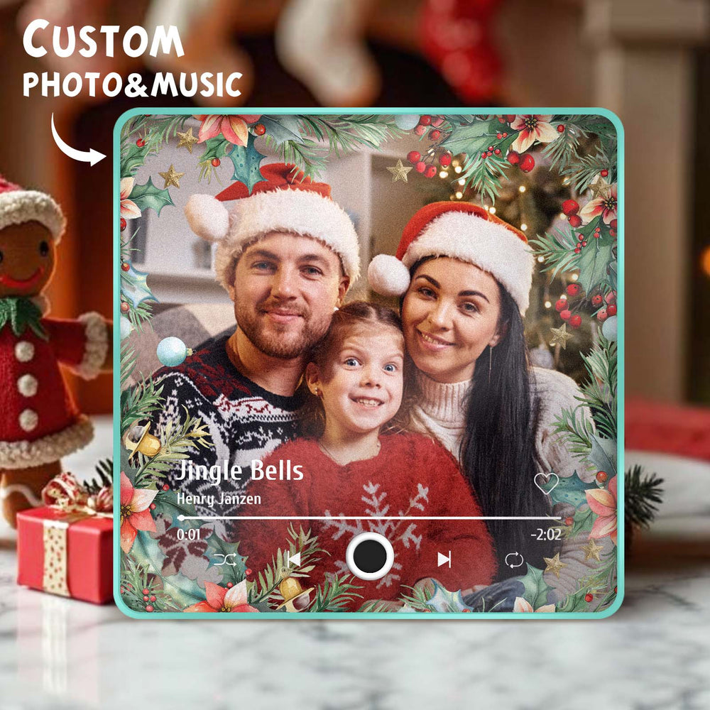 Personalized Christmas Family Photo Music Fridge Magnet Custom Music Magnets Can Play Songs Christmas Gifts for Family