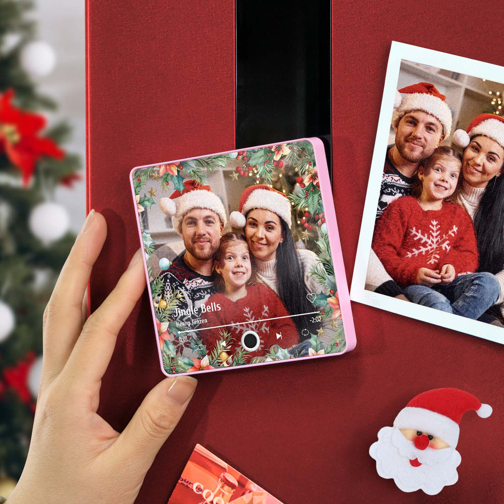 Personalized Family Photo Music Fridge Magnet Christmas Gifts for Family Custom Music Magnets Can Play Songs