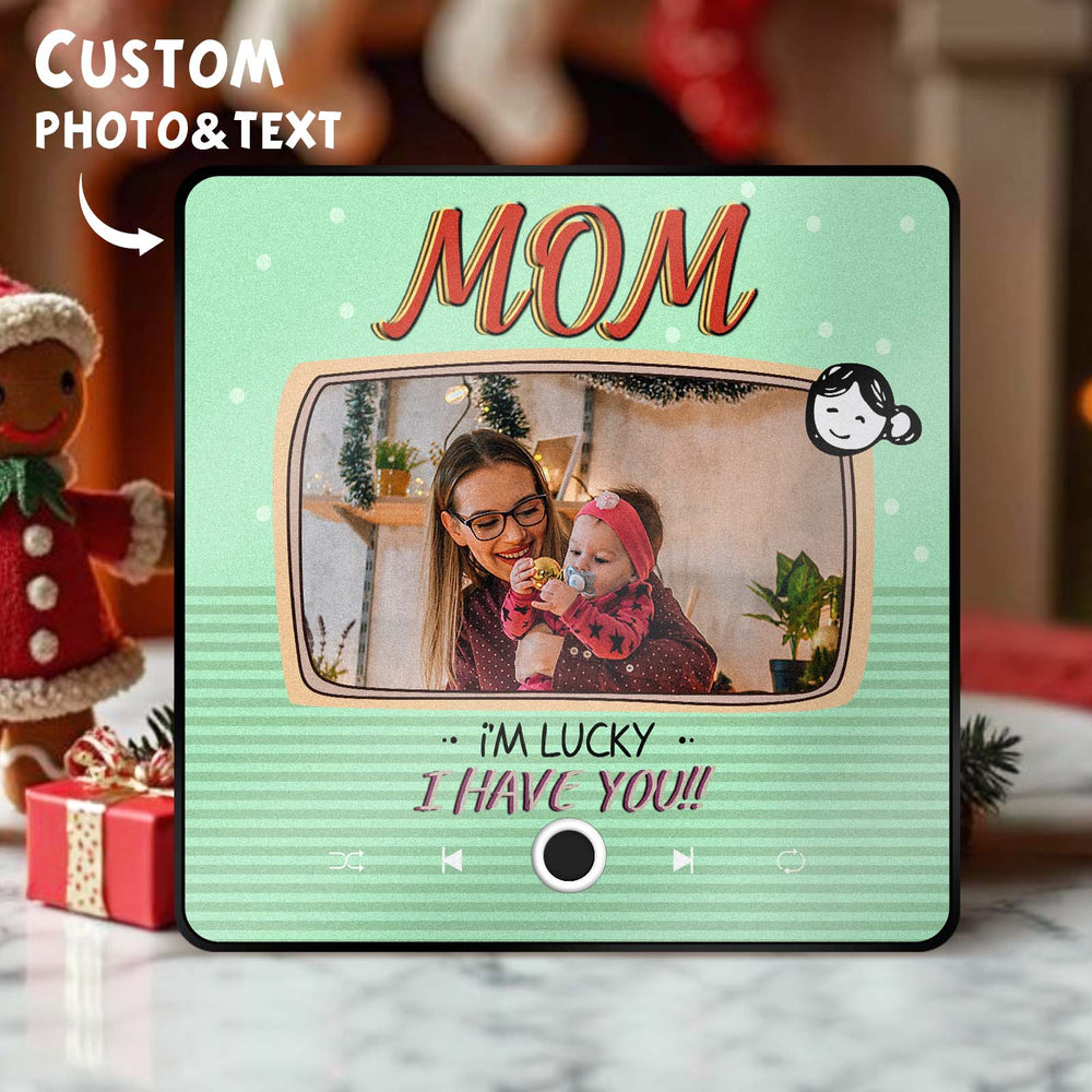 Personalized Music Fridge Magnet Christmas Gift for Mom Custom Music Magnets Can Play Songs Family Gifts