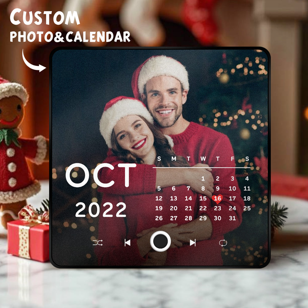 Personalized Photo Calendar Music Fridge Magnet Anniversary Gift Custom Music Magnets Can Play Songs Christmas Gifts