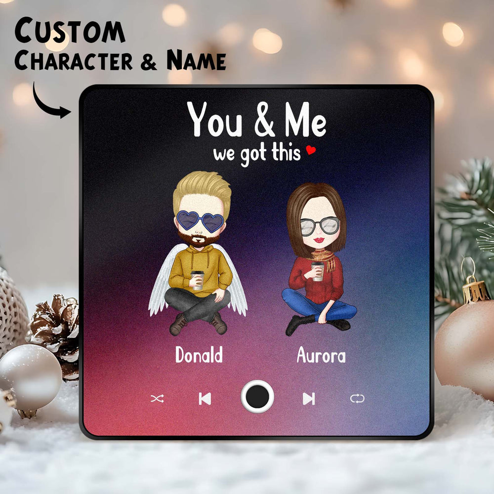 Custom Cartoon Character and Name Fridge Magnet Custom Album Music Fridge Magnet Photo Personalized Phone Music Fridge Magnet Pro You & Me We Got This